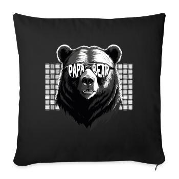 Bears Father Funny Father Perfect Style - Sofa pillowcase 17,3'' x 17,3'' (45 x 45 cm) - black - Front