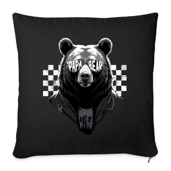 Bears Father Funny Father's Day Perfect Style - Sofa pillowcase 17,3'' x 17,3'' (45 x 45 cm) - black - Front