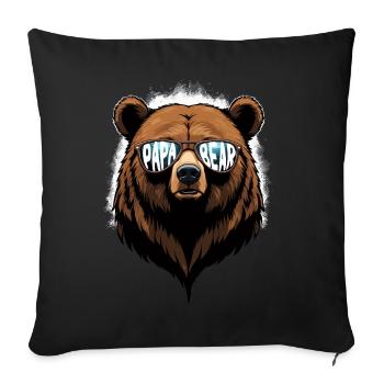 Bears Father Funny Father Perfect Style - Sofa pillowcase 17,3'' x 17,3'' (45 x 45 cm) - black - Front