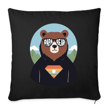 Bears Dad Funny Dad Perfect Style - Sofa pillowcase 17,3'' x 17,3'' (45 x 45 cm) - black - Front