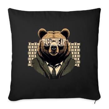 Bears Father Funny Father Perfect Style - Sofa pillowcase 17,3'' x 17,3'' (45 x 45 cm) - black - Front