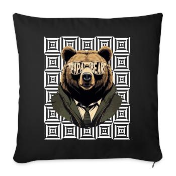 Bears Father Funny Father Perfect Style - Sofa pillowcase 17,3'' x 17,3'' (45 x 45 cm) - black - Front