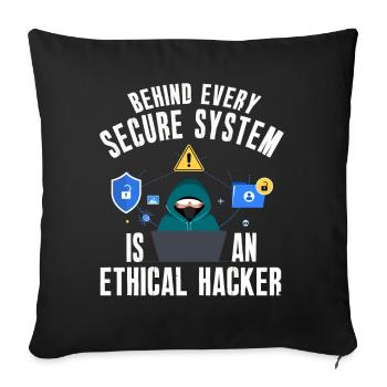 Expertise en cybersécurité des hackers éthiques - Housse de coussin décorative 45 x 45 cm - noir - Devant