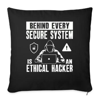 Expertise en cybersécurité des hackers éthiques - Housse de coussin décorative 45 x 45 cm - noir - Devant