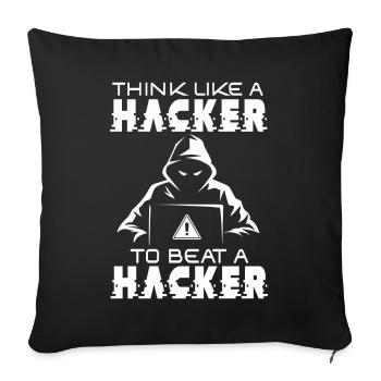 Expertise en cybersécurité des hackers éthiques - Housse de coussin décorative 45 x 45 cm - noir - Devant