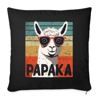 Papaka Drôle Dad Alpaga Style Parfait - Housse de coussin décorative 45 x 45 cm - noir - Devant