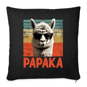 Papaka The Alpaca Dad Perfect Funny Dad - Sofa pillowcase 17,3'' x 17,3'' (45 x 45 cm) - black - Front