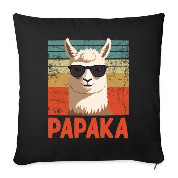 Papaka Drôle Dad Alpaga Style Parfait - Housse de coussin décorative 45 x 45 cm - noir - Devant