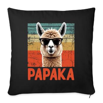 Papaka Drôle Dad Alpaga Style Parfait - Housse de coussin décorative 45 x 45 cm - noir - Devant