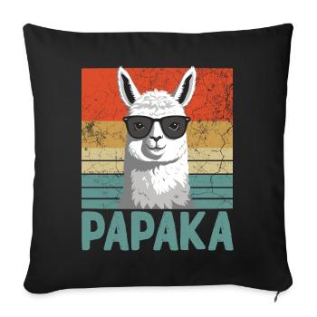 Papaka The Alpaca Dad Perfect Funny Dad - Sofa pillowcase 17,3'' x 17,3'' (45 x 45 cm) - black - Front