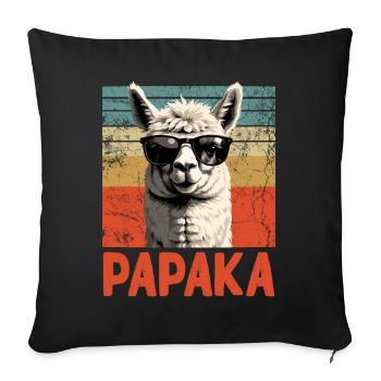 Papaka Funny Alpaca Dad Perfect Style - Sofa pillowcase 17,3'' x 17,3'' (45 x 45 cm) - black - Front