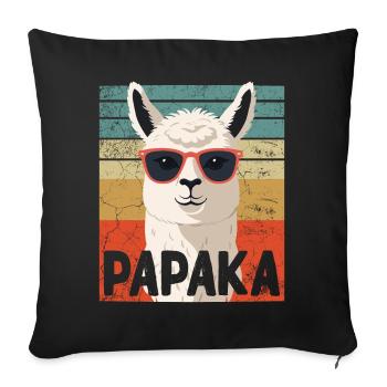 Papaka Drôle Dad Alpaga Style Parfait - Housse de coussin décorative 45 x 45 cm - noir - Devant