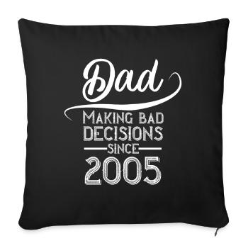 Drôle de papa 2005 Papas de style parfait - Housse de coussin décorative 45 x 45 cm - noir - Devant