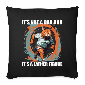 Père humoristique disant père Figurine papa drôle - Housse de coussin décorative 45 x 45 cm - noir - Devant