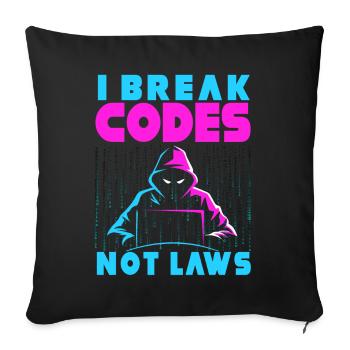 Expertise en cybersécurité des hackers éthiques - Housse de coussin décorative 45 x 45 cm - noir - Devant