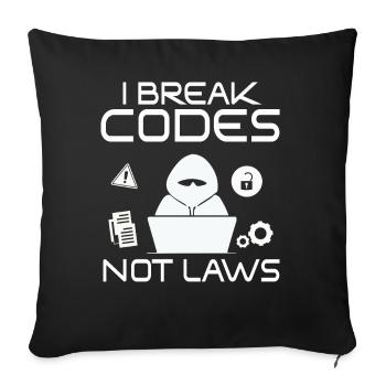 Expertise en cybersécurité des hackers éthiques - Housse de coussin décorative 45 x 45 cm - noir - Devant