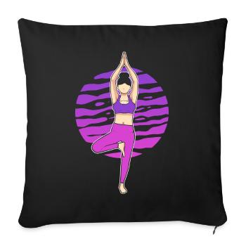 Yoga-Pose Yogalehrer - Sofakissenbezug 45 x 45 cm - Schwarz - Vorne