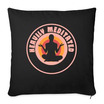 Heavily Meditated - Sofa pillowcase 17,3'' x 17,3'' (45 x 45 cm) - black - Front