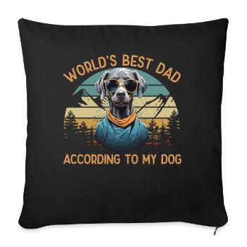 Meilleur chien du monde papa braque de Weimar Funny Dogs - Housse de coussin décorative 45 x 45 cm - noir - Devant