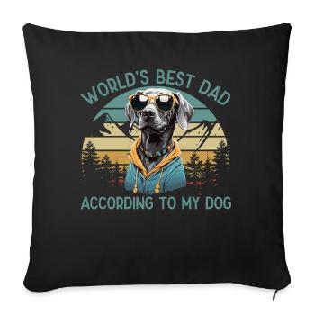 Meilleur chien du monde papa braque de Weimar Funny Dogs - Housse de coussin décorative 45 x 45 cm - noir - Devant