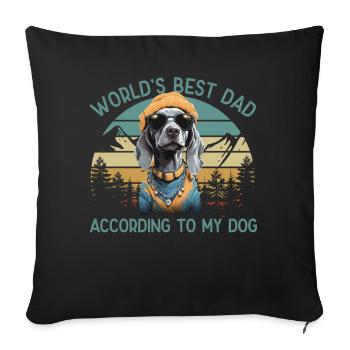 Meilleur chien papa au monde Amoureux des chiens de Weimar - Housse de coussin décorative 45 x 45 cm - noir - Devant
