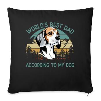 World Best Dog Dad Beagle Funny - Sofa pillowcase 17,3'' x 17,3'' (45 x 45 cm) - black - Front
