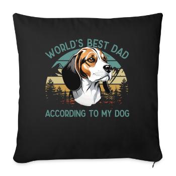 World Best Dog Dad Beagle Funny Dogs Love - Sofa pillowcase 17,3'' x 17,3'' (45 x 45 cm) - black - Front