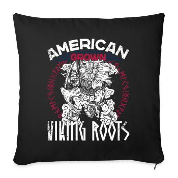 Proud American Viking Nordic Roots - Sofa pillowcase 17,3'' x 17,3'' (45 x 45 cm) - black - Front