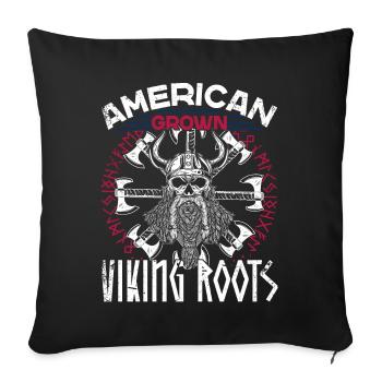 Proud American Viking Nordic Roots - Sofa pillowcase 17,3'' x 17,3'' (45 x 45 cm) - black - Front