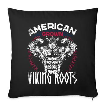 Viking nordique américain musclé - Housse de coussin décorative 45 x 45 cm - noir - Devant