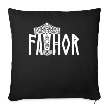 Fier Fathor Viking Dad Viking Runes Design - Housse de coussin décorative 45 x 45 cm - noir - Devant