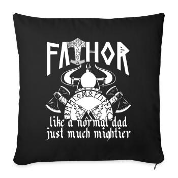 Viking Papa Vathor Père nordique puissant - Housse de coussin décorative 45 x 45 cm - noir - Devant