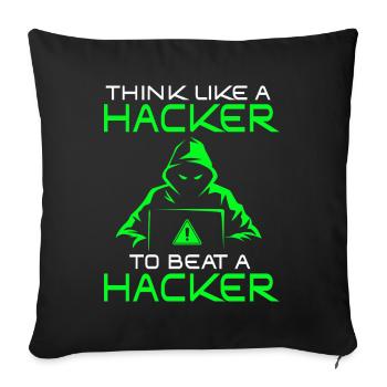 Expertise en cybersécurité des hackers éthiques - Housse de coussin décorative 45 x 45 cm - noir - Devant