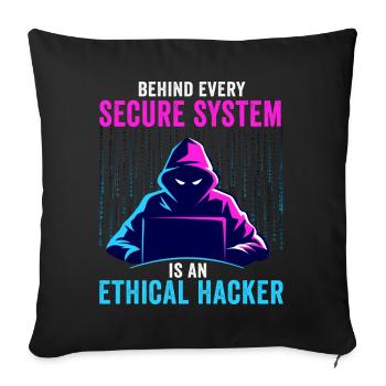 Expertise en cybersécurité des hackers éthiques - Housse de coussin décorative 45 x 45 cm - noir - Devant