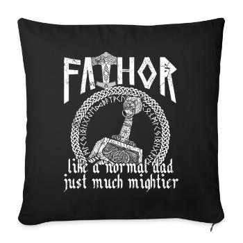 Viking Papa Vathor Mighty Saying Design - Housse de coussin décorative 45 x 45 cm - noir - Devant