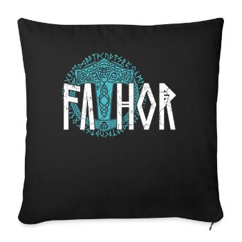 Viking Papa Vathor Fier père nordique - Housse de coussin décorative 45 x 45 cm - noir - Devant