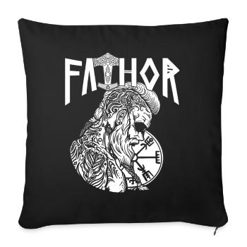 Proud Norse Viking Papa Vathor Father - Sofa pillowcase 17,3'' x 17,3'' (45 x 45 cm) - black - Front