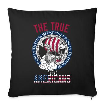 American Viking Nordic Roots Boat - Sofa pillowcase 17,3'' x 17,3'' (45 x 45 cm) - black - Front