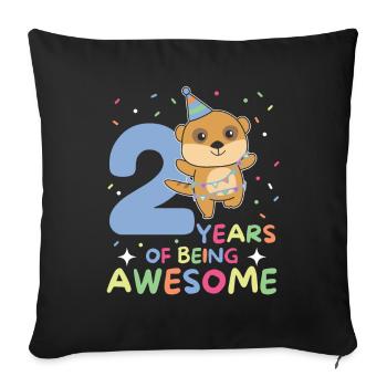 Suricate pour les enfants de 2 ans - Housse de coussin décorative 45 x 45 cm - noir - Devant