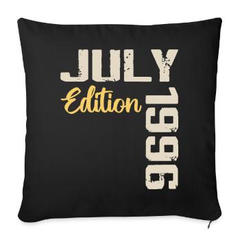 Juillet 1996 Chemise D’anniversaire Juillet 1996 - Housse de coussin décorative 45 x 45 cm - noir - Devant