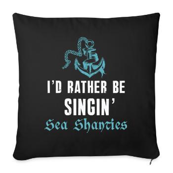 Seemann Meme Piratenschiff Ozean Segeln - Sofakissenbezug 45 x 45 cm - Schwarz - Vorne