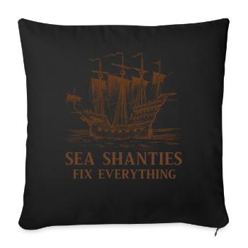 Seemann Meme Piratenschiff Ozean Segeln - Sofakissenbezug 45 x 45 cm - Schwarz - Vorne
