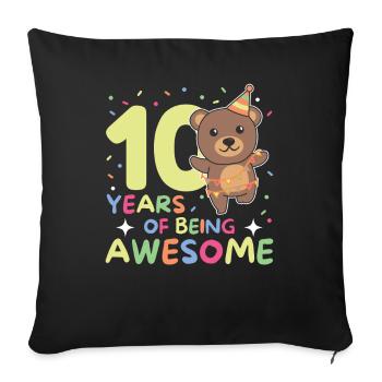 Ours pour ses 10 ans enfants de dix ans - Housse de coussin décorative 45 x 45 cm - noir - Devant