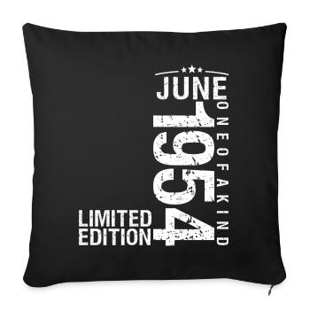 Juin 1954 Juin anniversaire Juin 1954 - Housse de coussin décorative 45 x 45 cm - noir - Devant