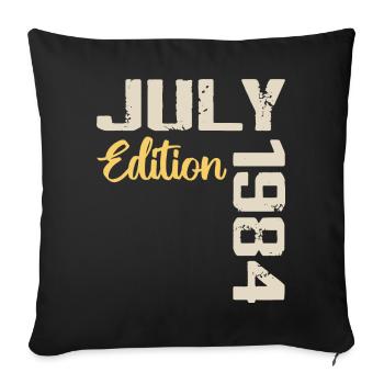 Juillet 1984 Chemise D’anniversaire Juillet 1984 - Housse de coussin décorative 45 x 45 cm - noir - Devant