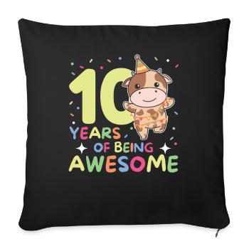 Vache pour les enfants de 10 ans - Housse de coussin décorative 45 x 45 cm - noir - Devant