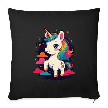 Unicorn Lover Design Funny Unicorns Cute - Sofa pillowcase 17,3'' x 17,3'' (45 x 45 cm) - black - Front