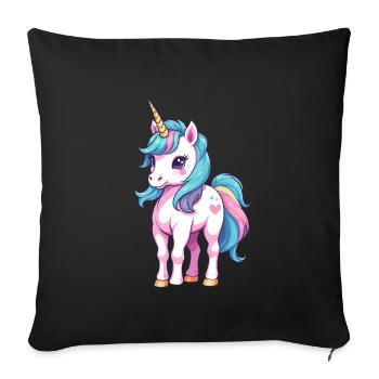 Unique Unicorn Design Pastel Colors - Sofa pillowcase 17,3'' x 17,3'' (45 x 45 cm) - black - Front