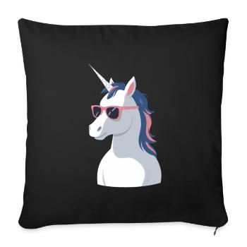 Dad Unicorn Funny Father's Day Design - Sofa pillowcase 17,3'' x 17,3'' (45 x 45 cm) - black - Front