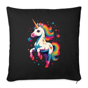 Unicorn Lover Design Funny Unicorns - Sofa pillowcase 17,3'' x 17,3'' (45 x 45 cm) - black - Front